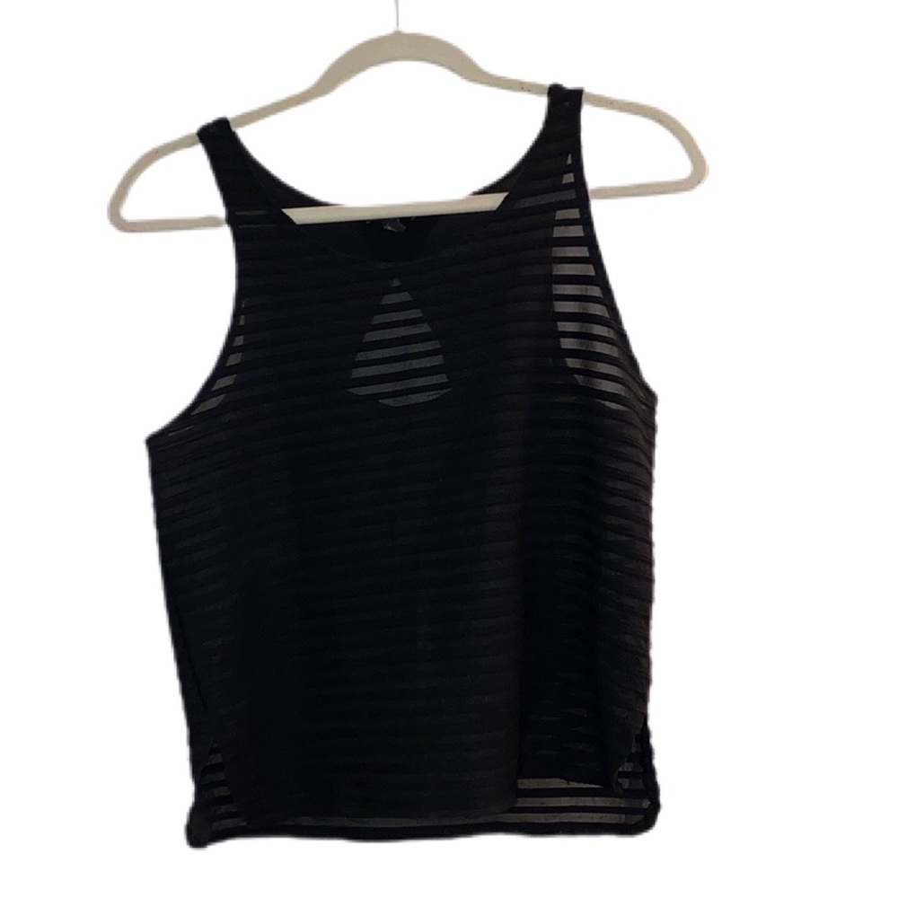 Express small black see through tank top